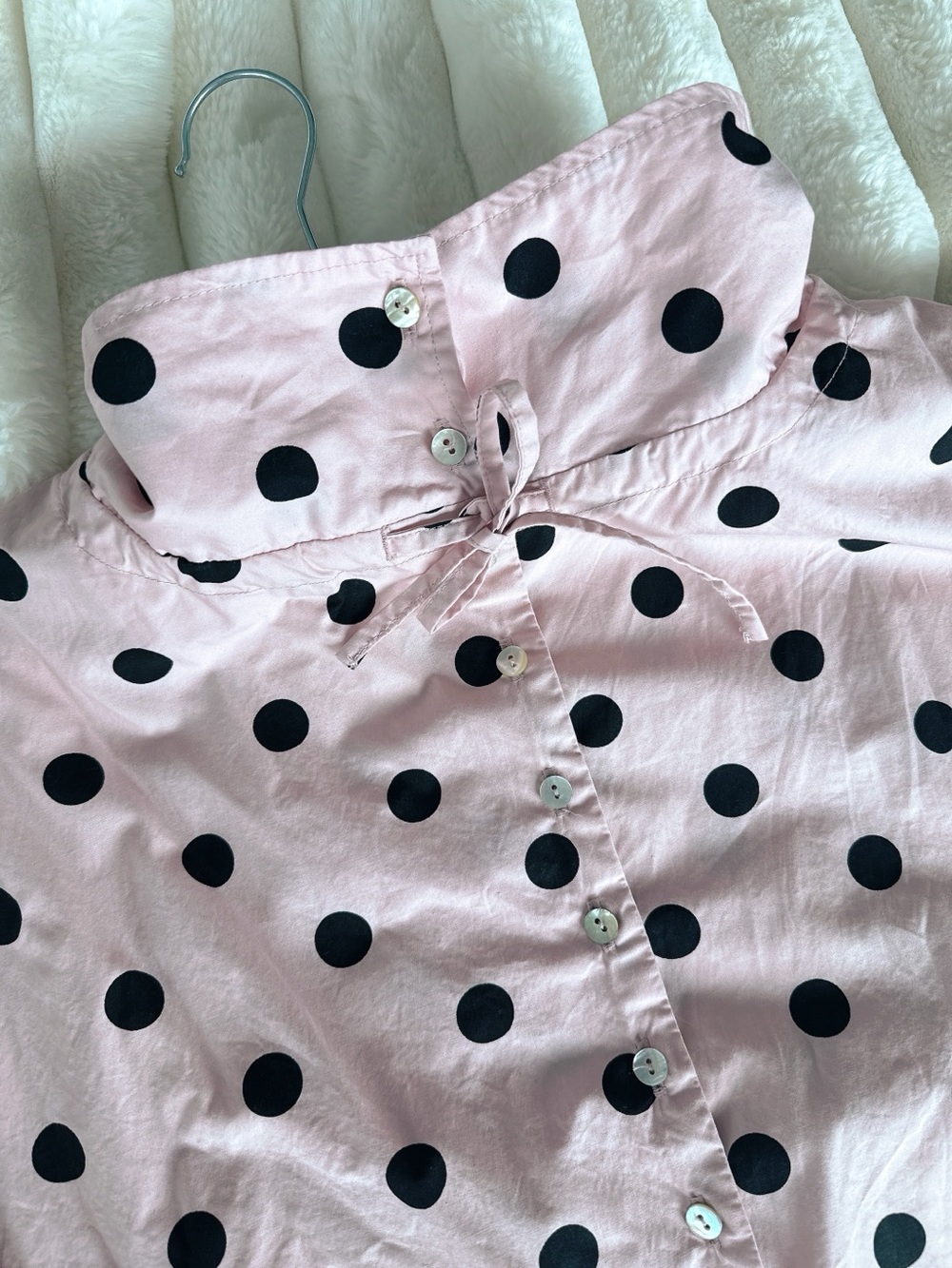 Zara Pink Polka Dot Tie-Neck Jacket - Picture 3 of 9